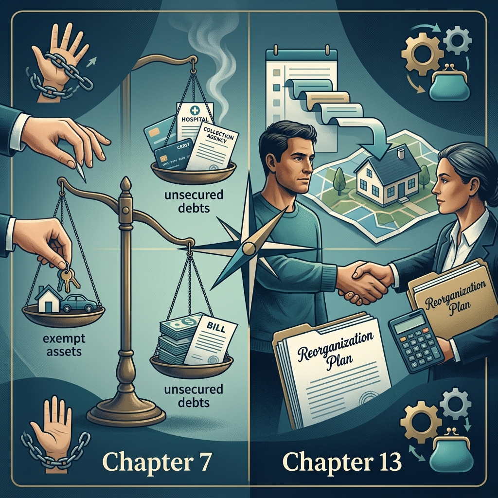 Understand when Chapter 7 bankruptcy may be a better fit than Chapter 13 and how each option affects your debts, assets, and future finances.