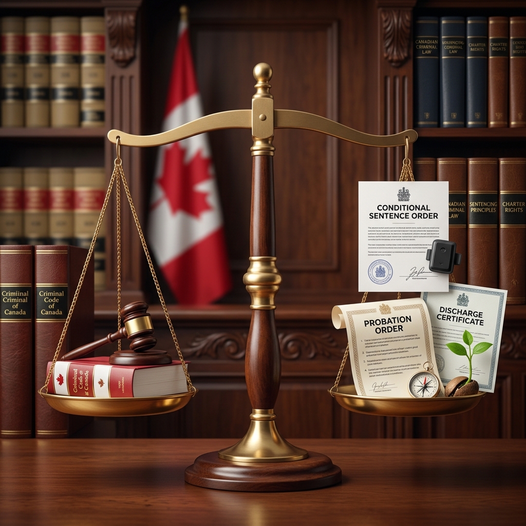 A practical guide to conditional sentences, probation orders, and absolute and conditional discharges in Canadian criminal law.