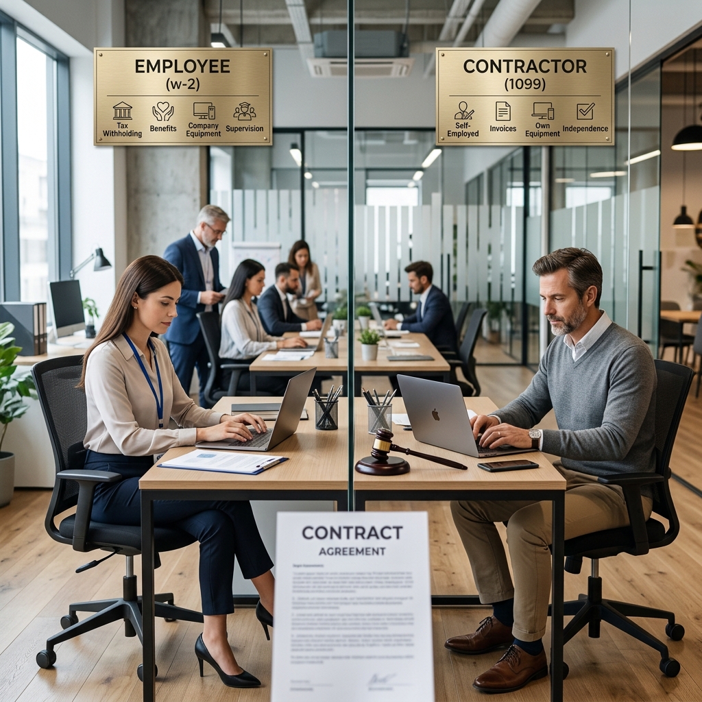 Learn how contract workers are classified, paid, and protected under employment and tax rules.