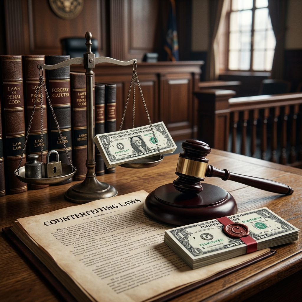 A clear guide to counterfeiting crimes, federal statutes, and the penalties that can follow.