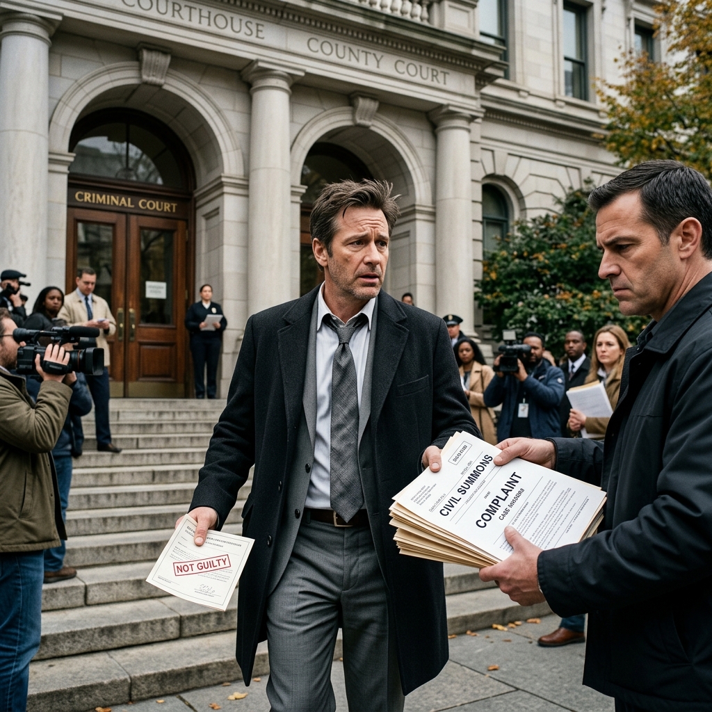 How one incident can produce both a failed criminal prosecution and a successful civil lawsuit, and what that means for victims and defendants.