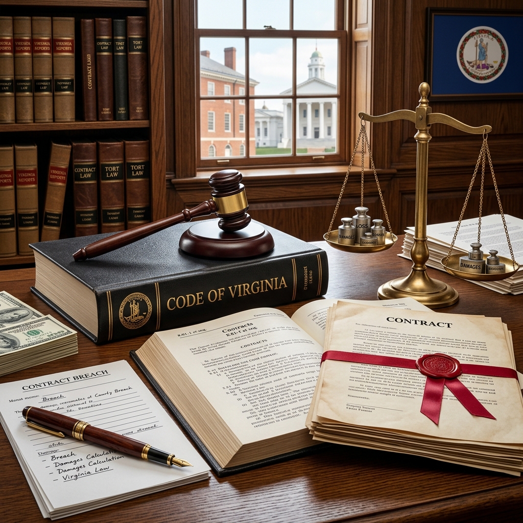 Learn how Virginia courts calculate and limit damages when a contract is broken, and what remedies may be available beyond money awards.