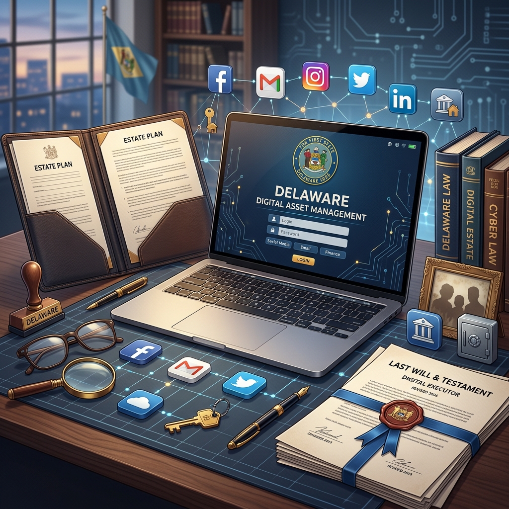 Understand how Delaware’s digital estate law empowers executors to access and manage online accounts when someone dies, and what it means for your planning.