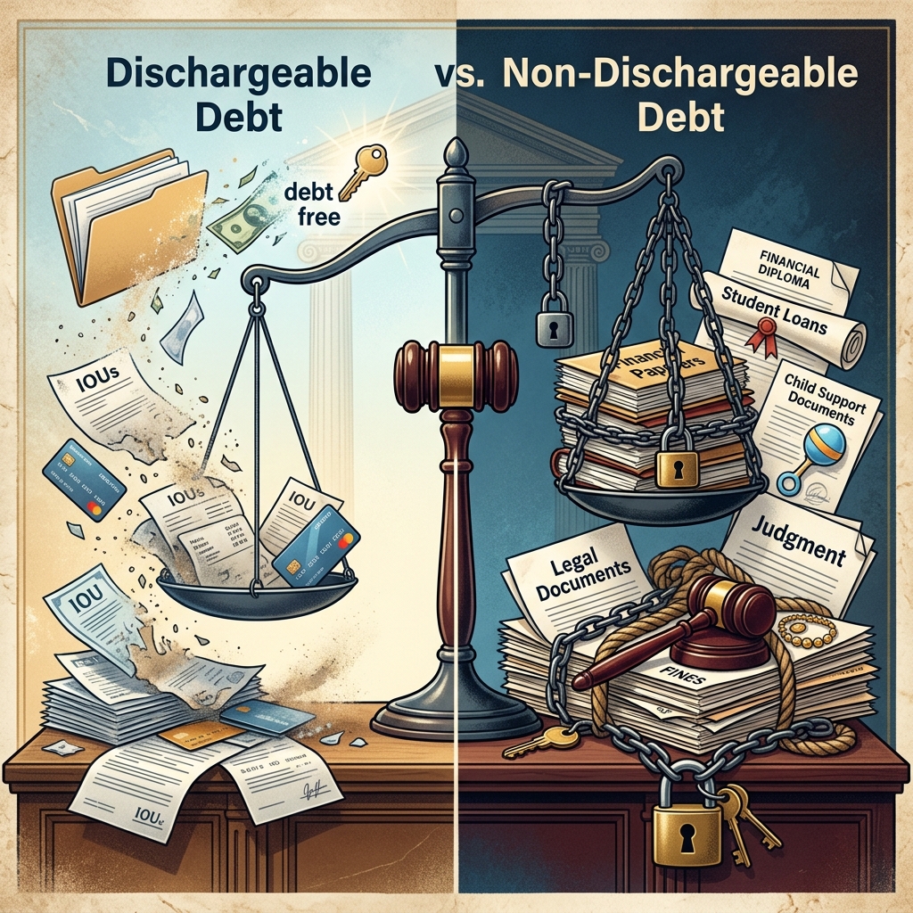 A clear guide to which debts bankruptcy can erase and which obligations usually survive.