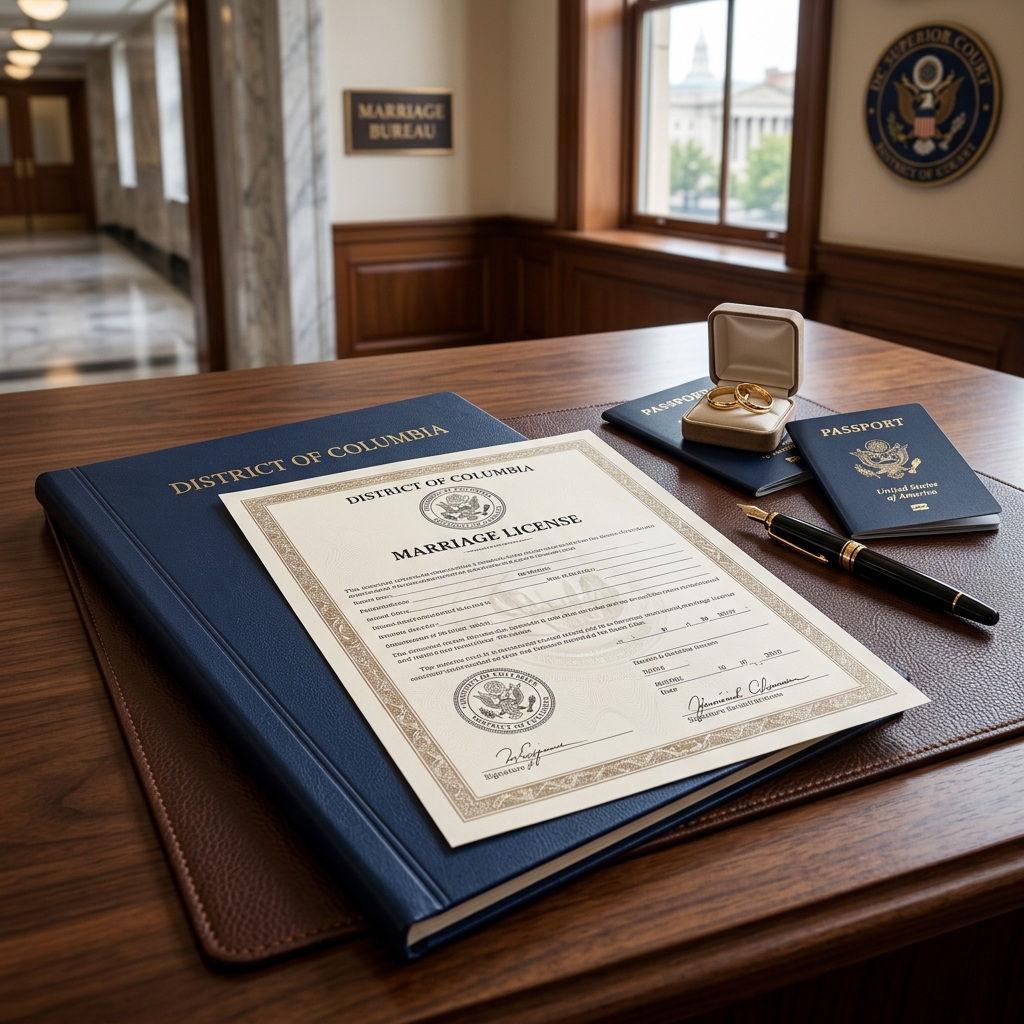 Understand Washington DC marriage license rules, fees, documents, and procedures before you apply for your wedding.