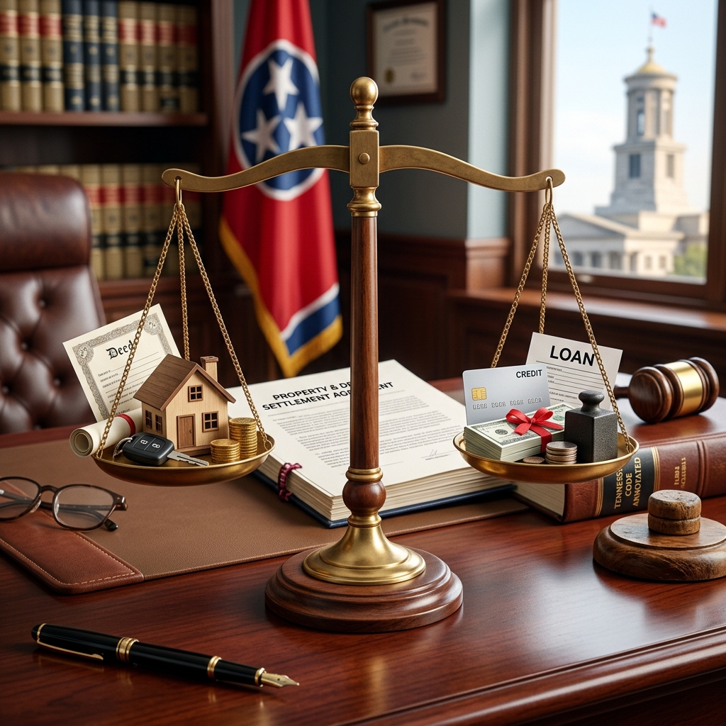 Learn how Tennessee courts classify assets, split marital debt, and protect creditor rights in divorce.