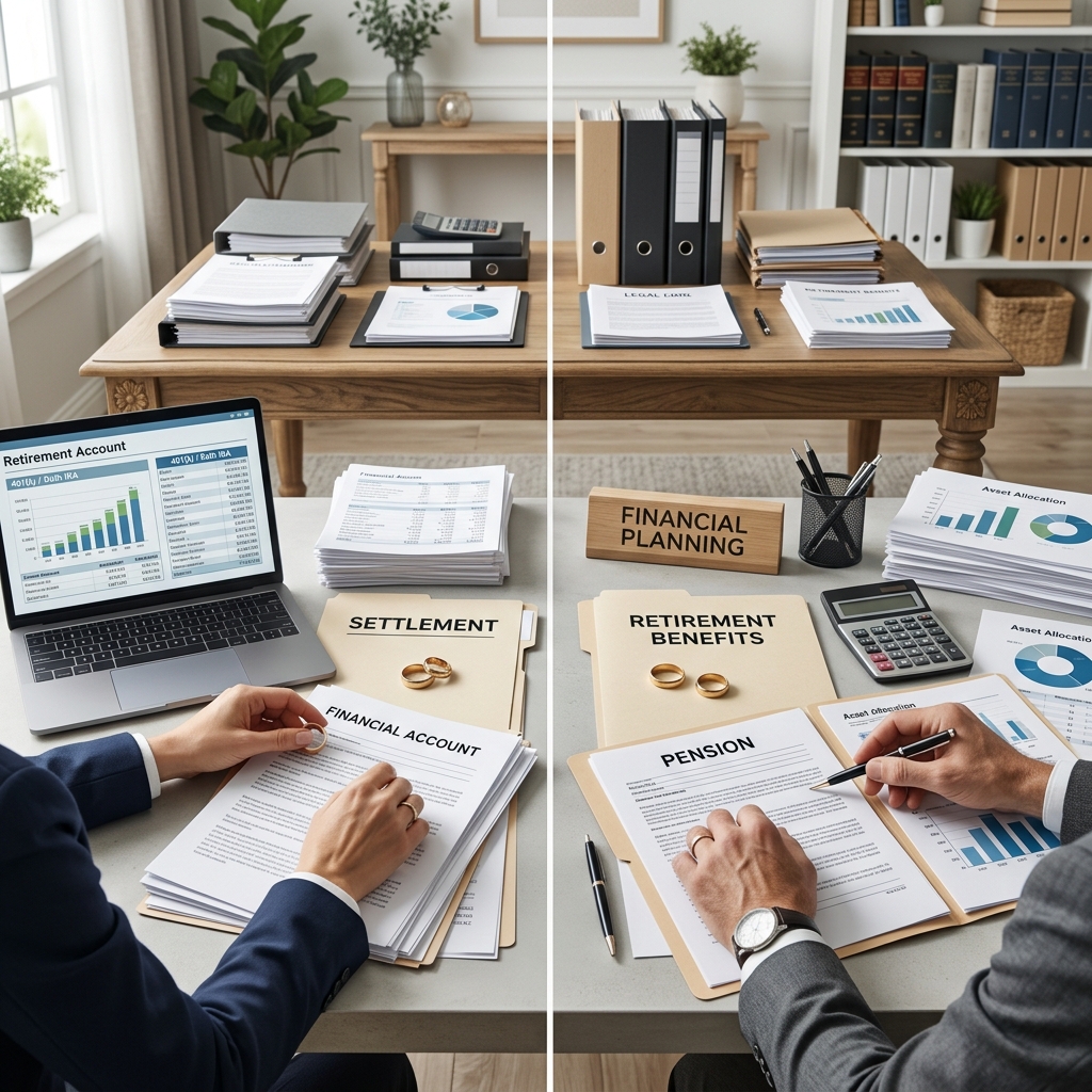 Learn how pensions, 401(k)s, and other retirement accounts are treated in divorce and what steps protect your future income.