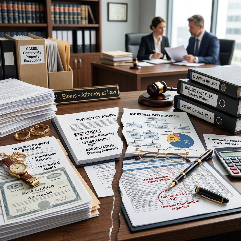 Learn how separate property, gifts, inheritances, and special legal rules can overcome the presumption that everything acquired during marriage is split equally.