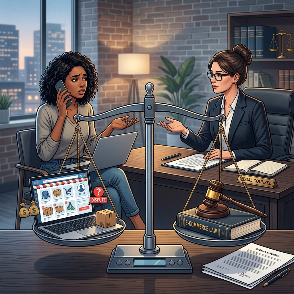 Learn when online marketplace disputes can be handled alone and when legal help becomes useful.