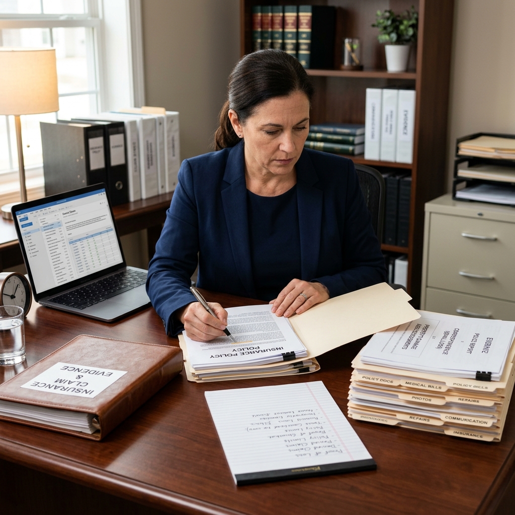 A practical, step-by-step guide to organizing documents and facts before starting an insurance lawsuit or meeting with an attorney.