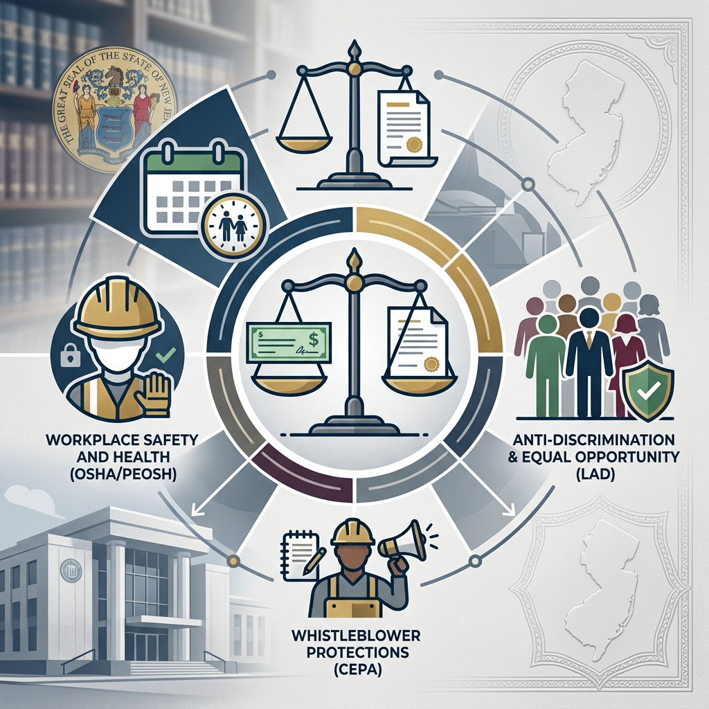 Essential New Jersey Employment Law Facts Key New Jersey employment law rules workers and employers overlook, from at‑will limits to discrimination, pay and hiring protections.