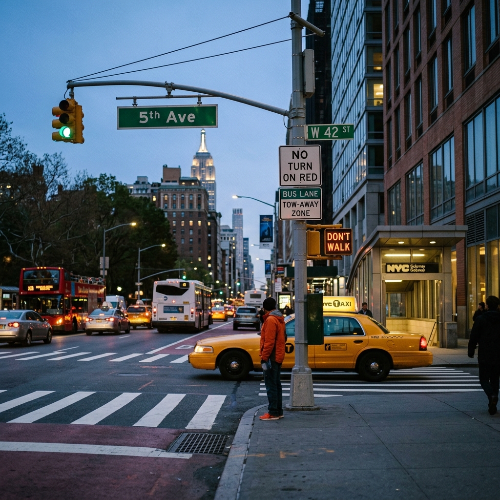 A practical guide to New York’s key traffic rules, penalties, and safe driving responsibilities for motorists, cyclists, and pedestrians.