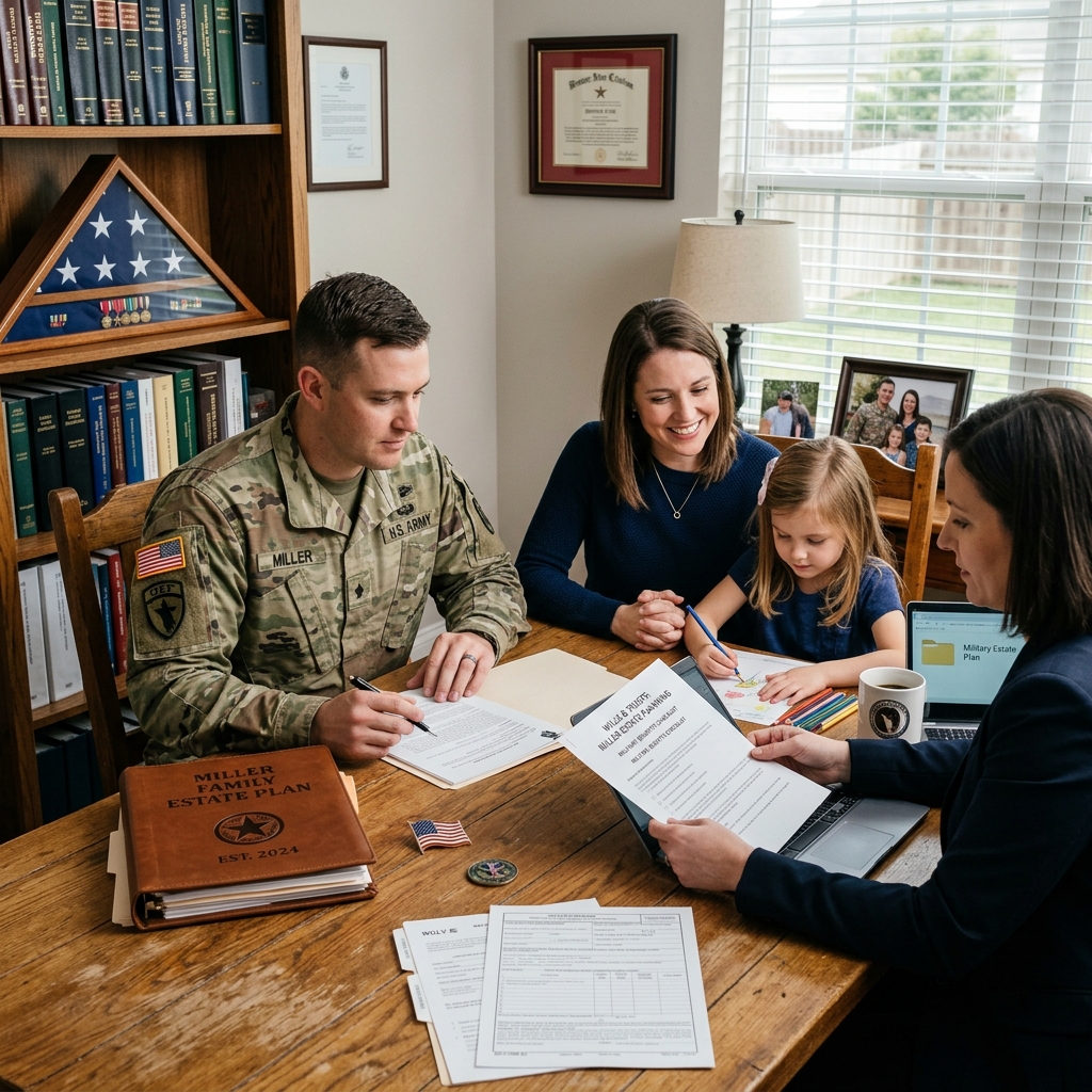 A practical guide to organizing wills, powers of attorney, and military benefits so your family is protected in every stage of service.