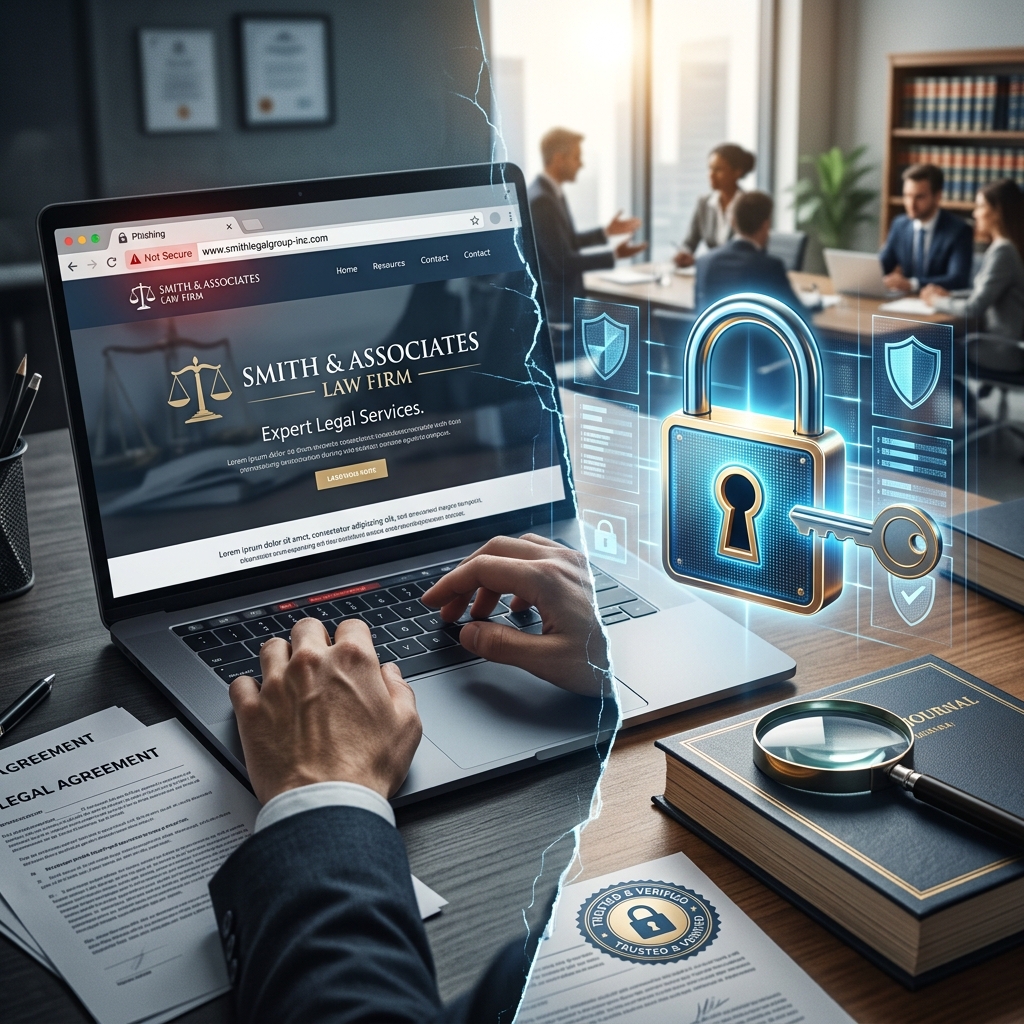 A practical guide for lawyers and legal consumers to detect, prevent, and respond to fake law firm websites and online legal scams.