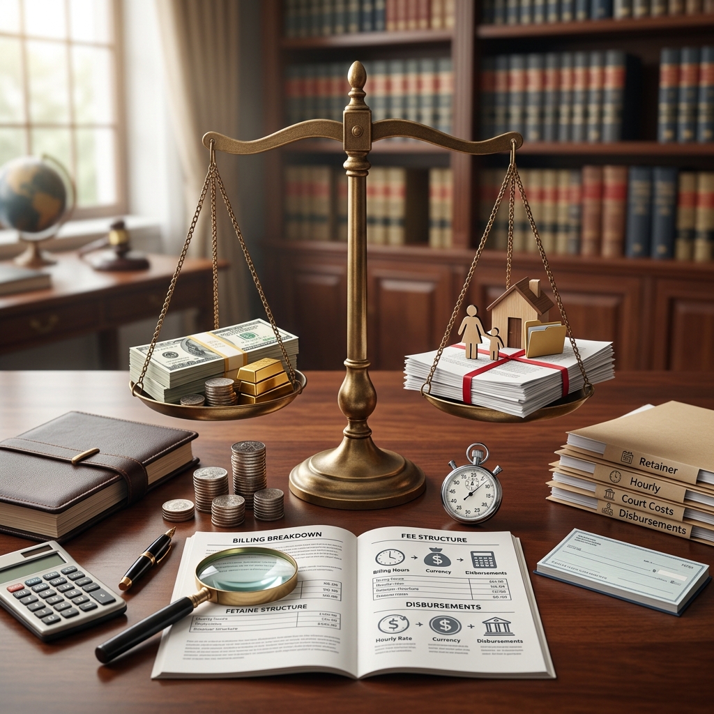 A clear guide to legal billing, retainers, and fee terms in family cases.