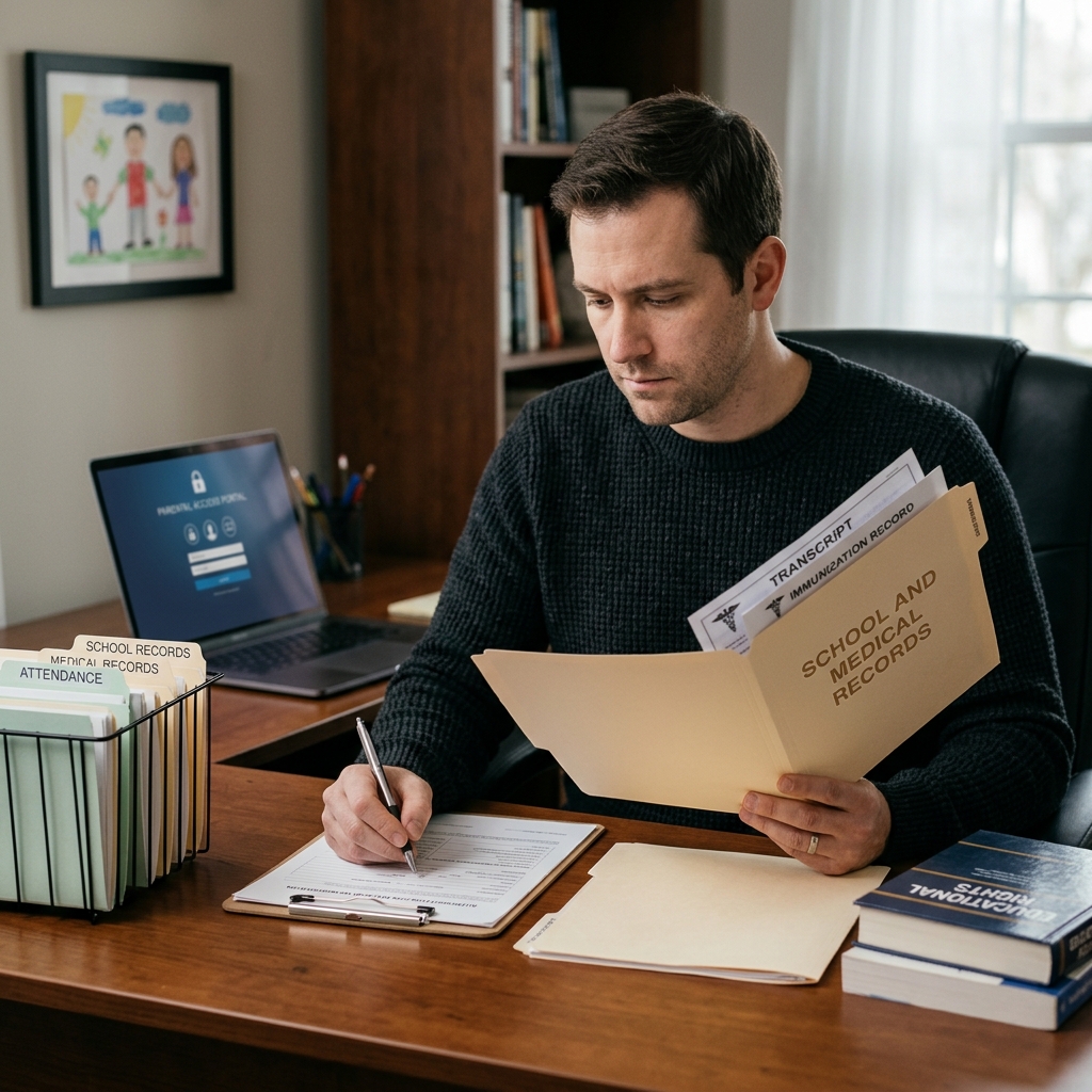 Understanding how legal fathers can access their children’s school and medical records, even after separation or divorce.