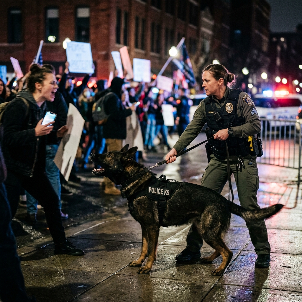 Exploring whether barking at police dogs counts as protected expression or punishable conduct under U.S. law.