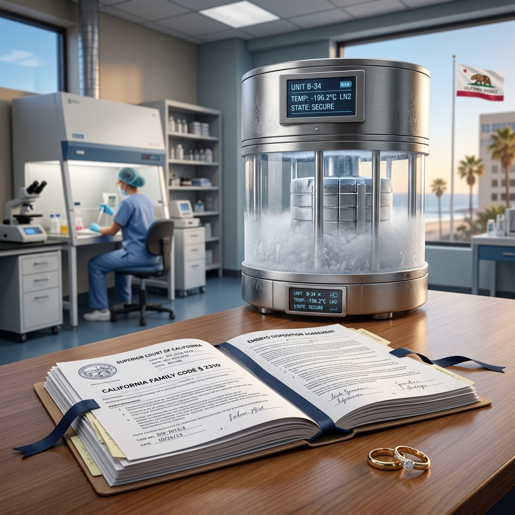 How California law handles frozen embryo disputes when a marriage ends.