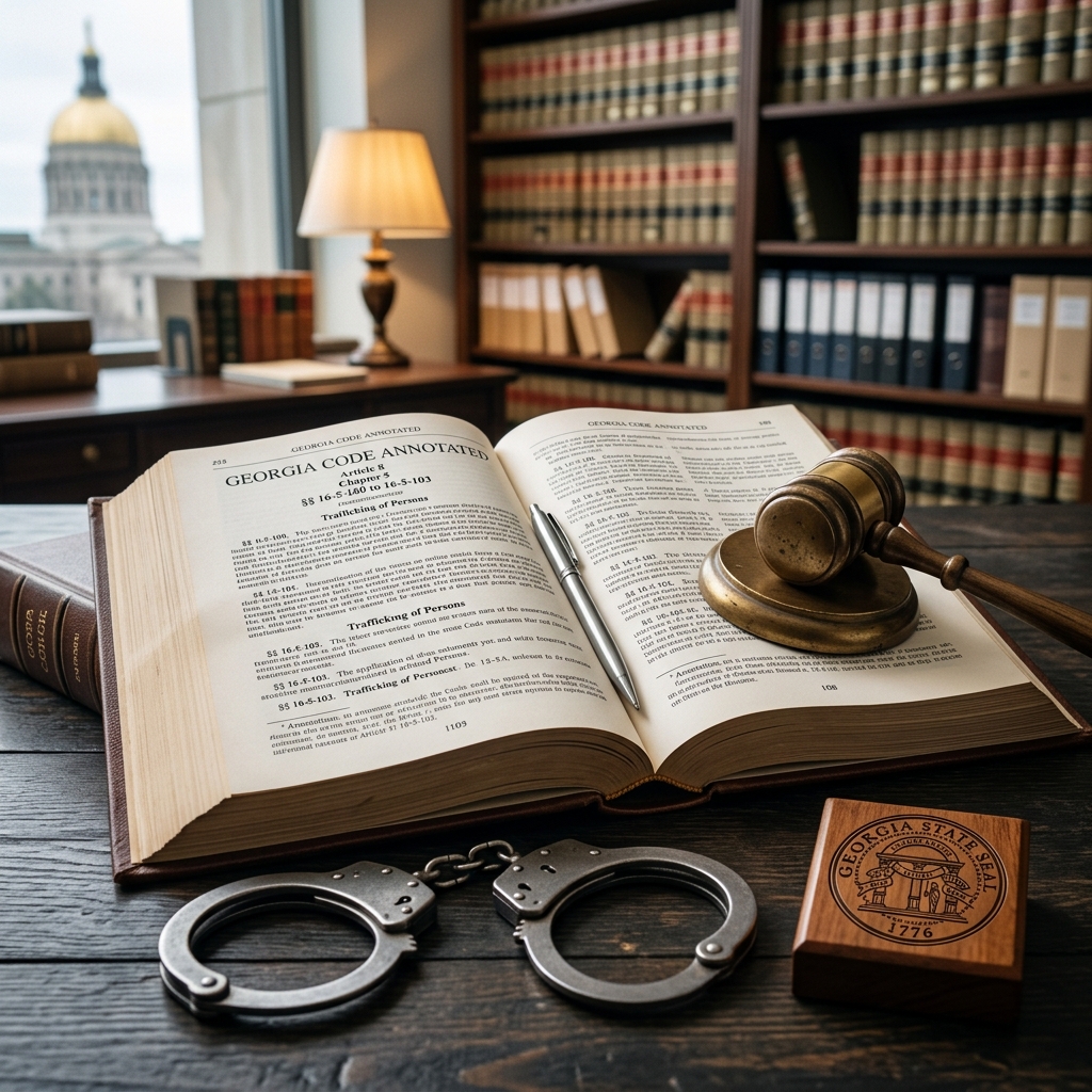 A detailed guide to how Georgia defines, prosecutes, and punishes human trafficking, with a focus on protection for minors and vulnerable adults.