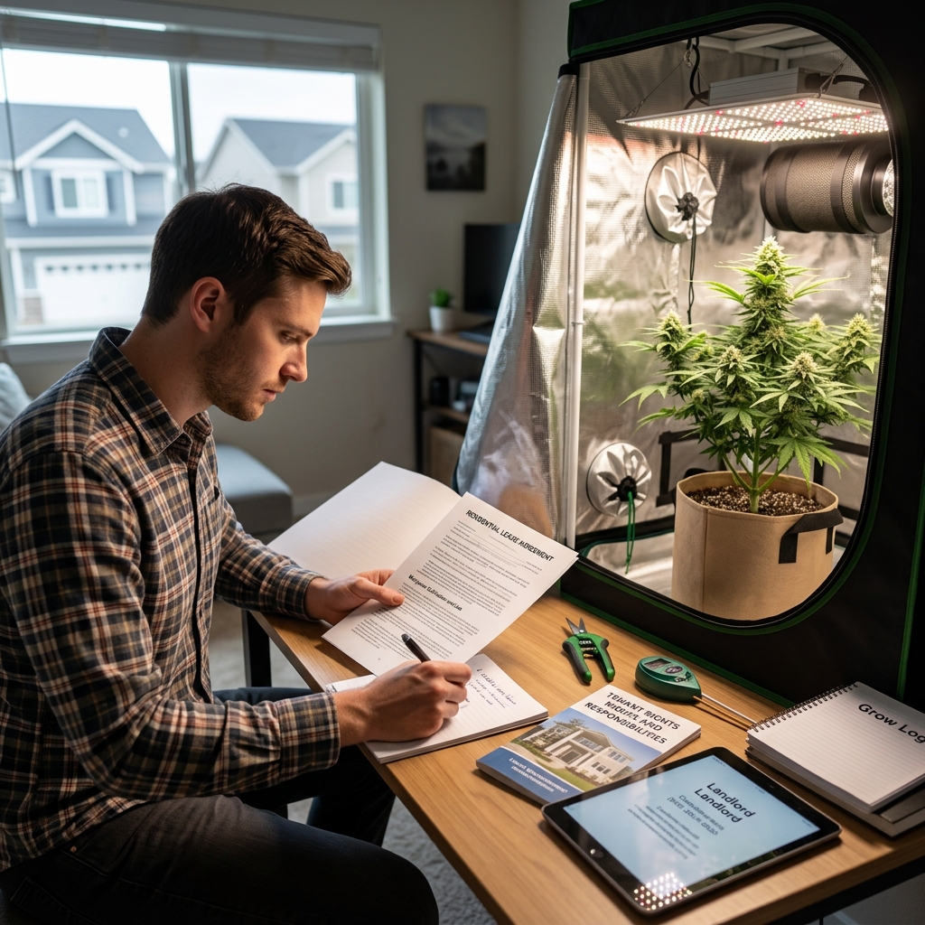 A practical legal guide for renters who want to grow cannabis at home while avoiding lease violations, eviction risks, and federal law problems.