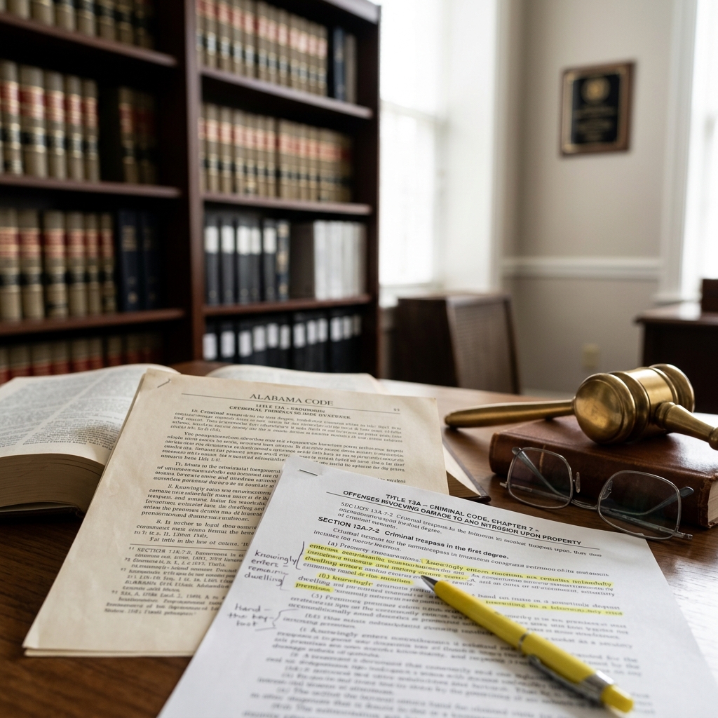 Understand how Alabama defines criminal trespass, its degrees, penalties, and what both property owners and defendants should know.
