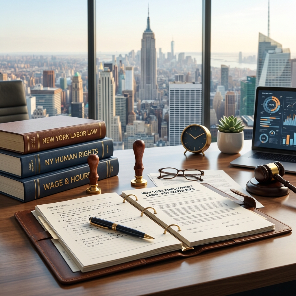 Understand major New York employment rules on wages, discrimination, leave, hiring, and termination to better navigate the workplace.