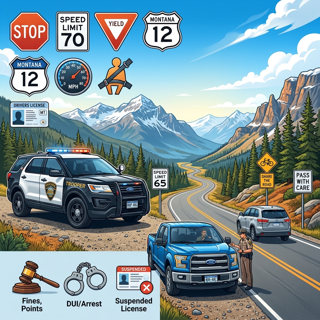 Understand Montana’s rules of the road, traffic offenses, point system, and penalties to protect your license and stay safe.