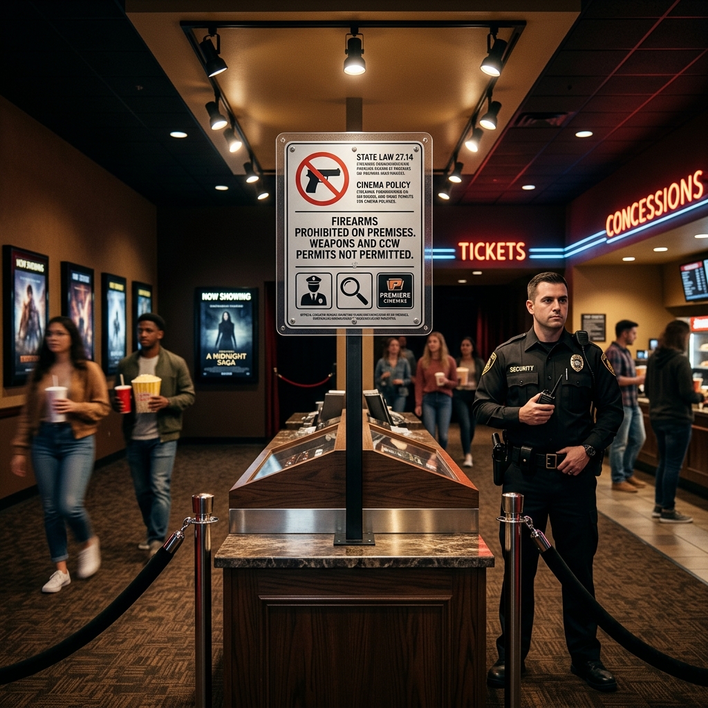 Understand how state gun laws and theater policies intersect when it comes to carrying firearms into movie theaters in the United States.