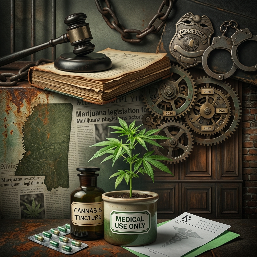 Exploring how Mississippi’s marijuana laws, habitual offender rules, and slow reform collide with medical use and criminal justice.