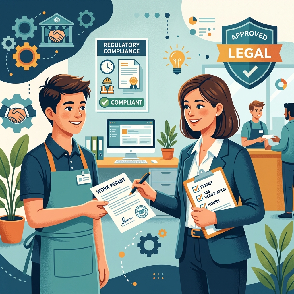 A practical guide for employers on hiring minors, permits, hours, and safety rules.