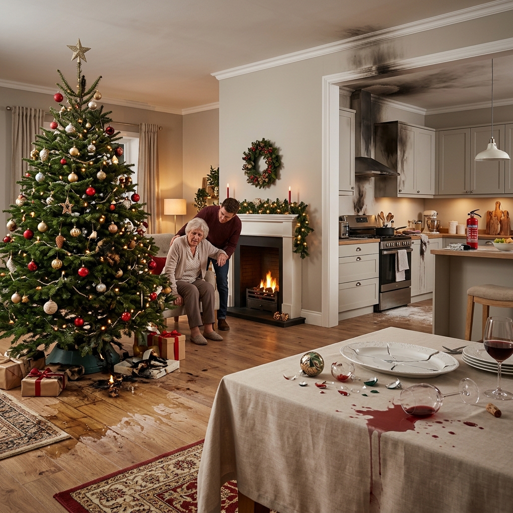 Understand which festive-season accidents fall outside standard homeowners coverage so you can protect your home, guests, and wallet.