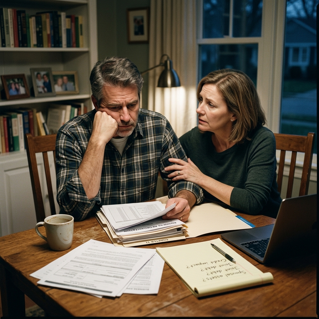 Learn how a business bankruptcy can influence a spouse’s credit, debts, and property rights.