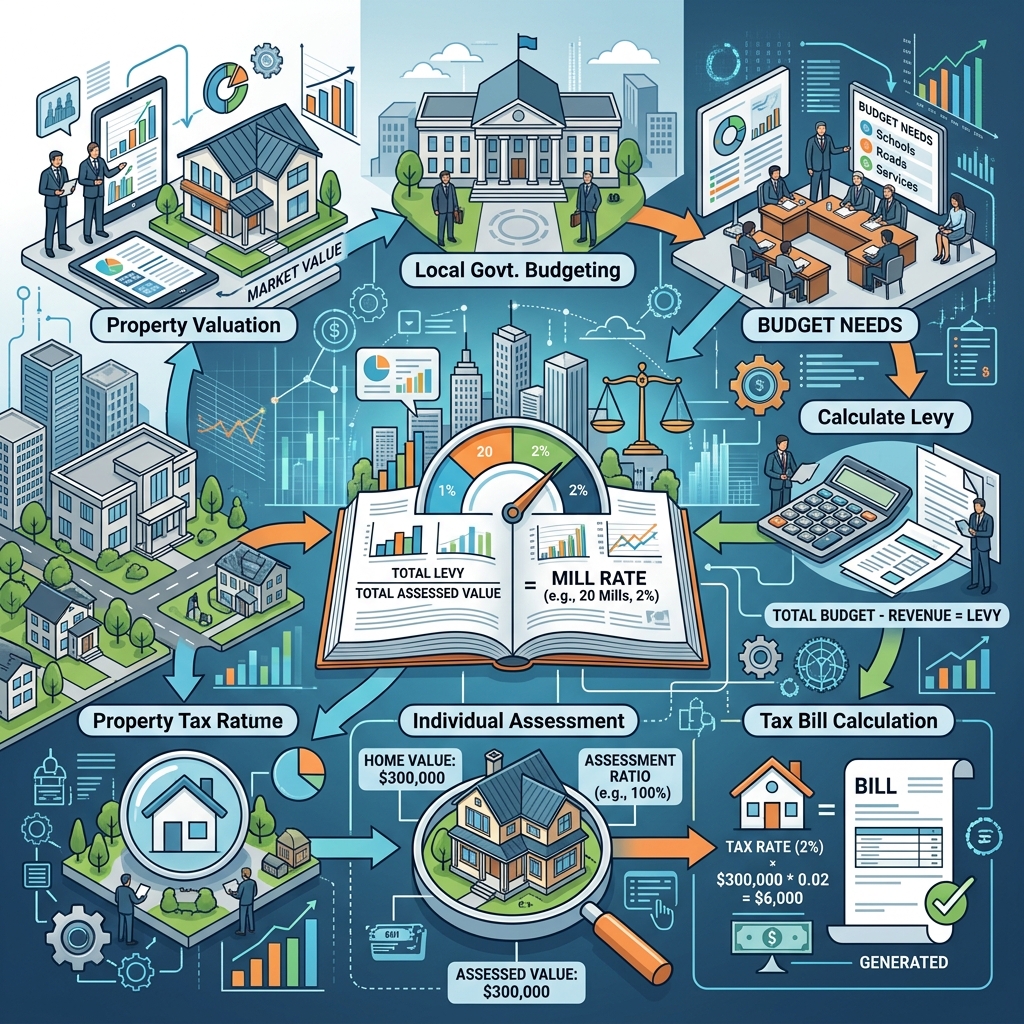 Understand how local governments set property tax rates, calculate bills, and what homeowners can do to manage their tax burden.