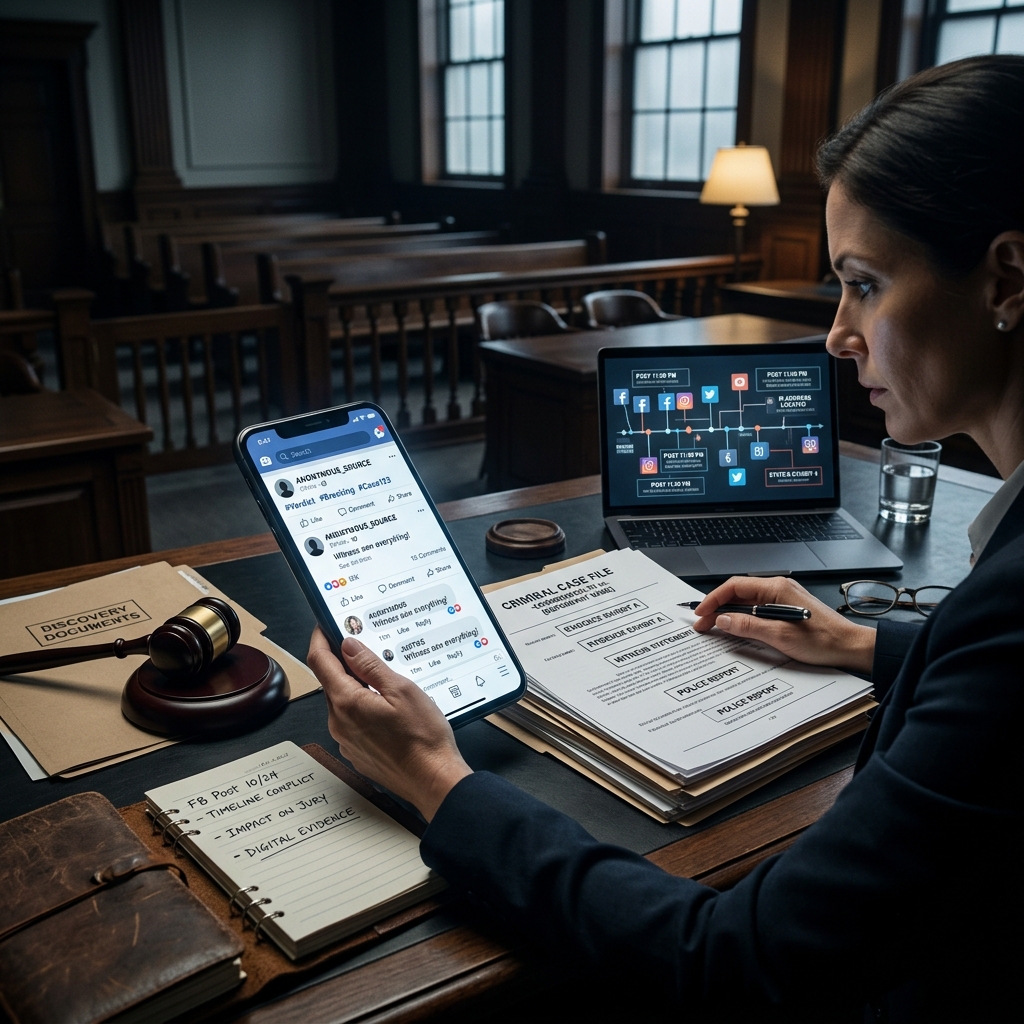 Learn how online posts, messages, and digital traces can influence criminal investigations and court outcomes.