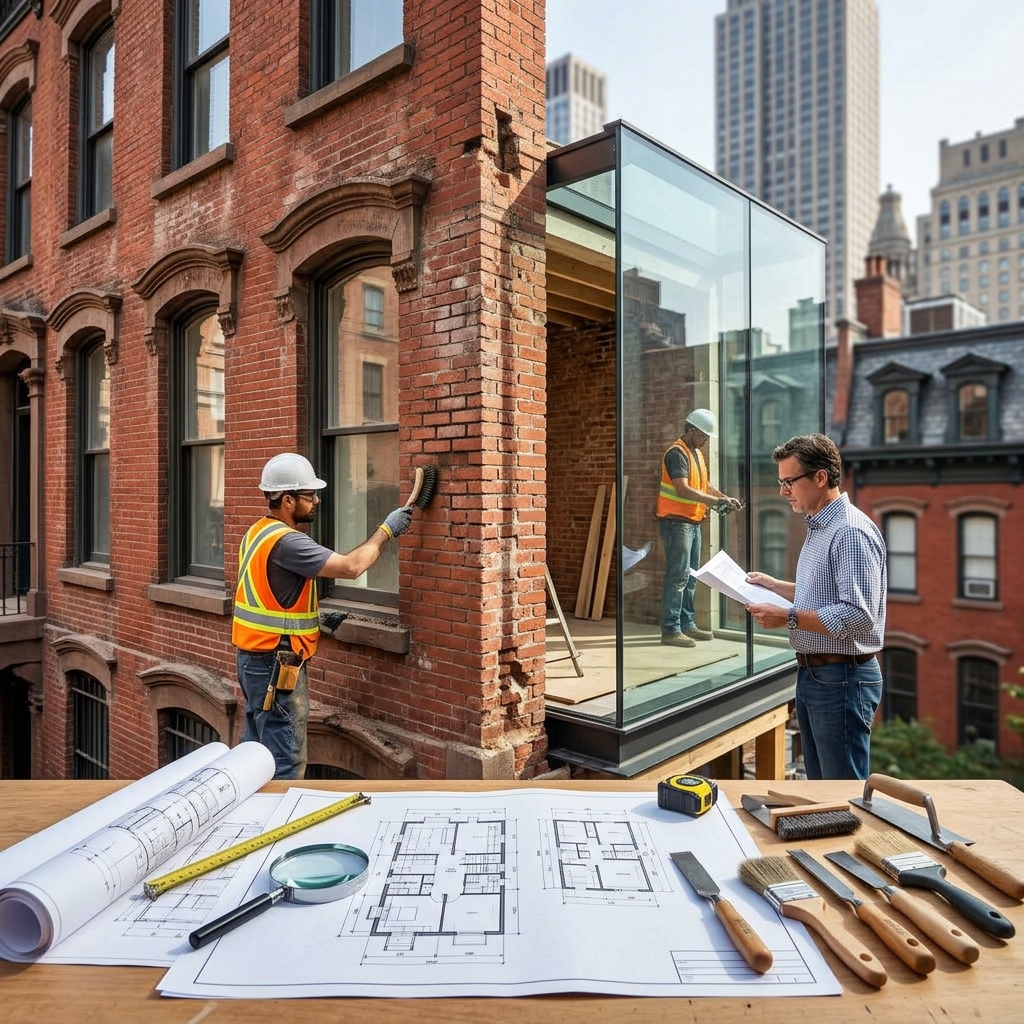 Understand how landmark status, approvals, and permits shape renovation plans for historic New York properties.