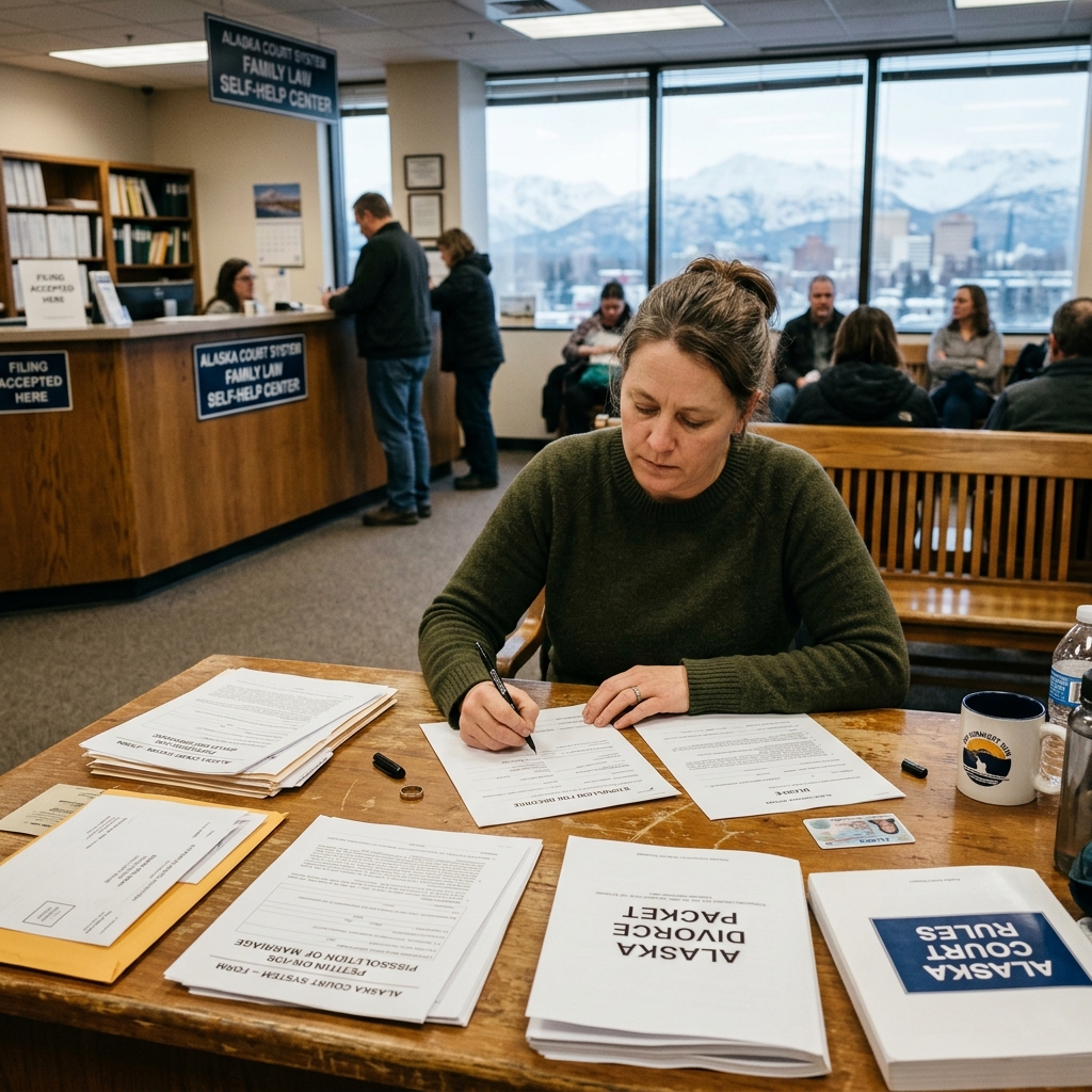 A practical guide to Alaska divorce rules, filing steps, fees, service, and final hearings.