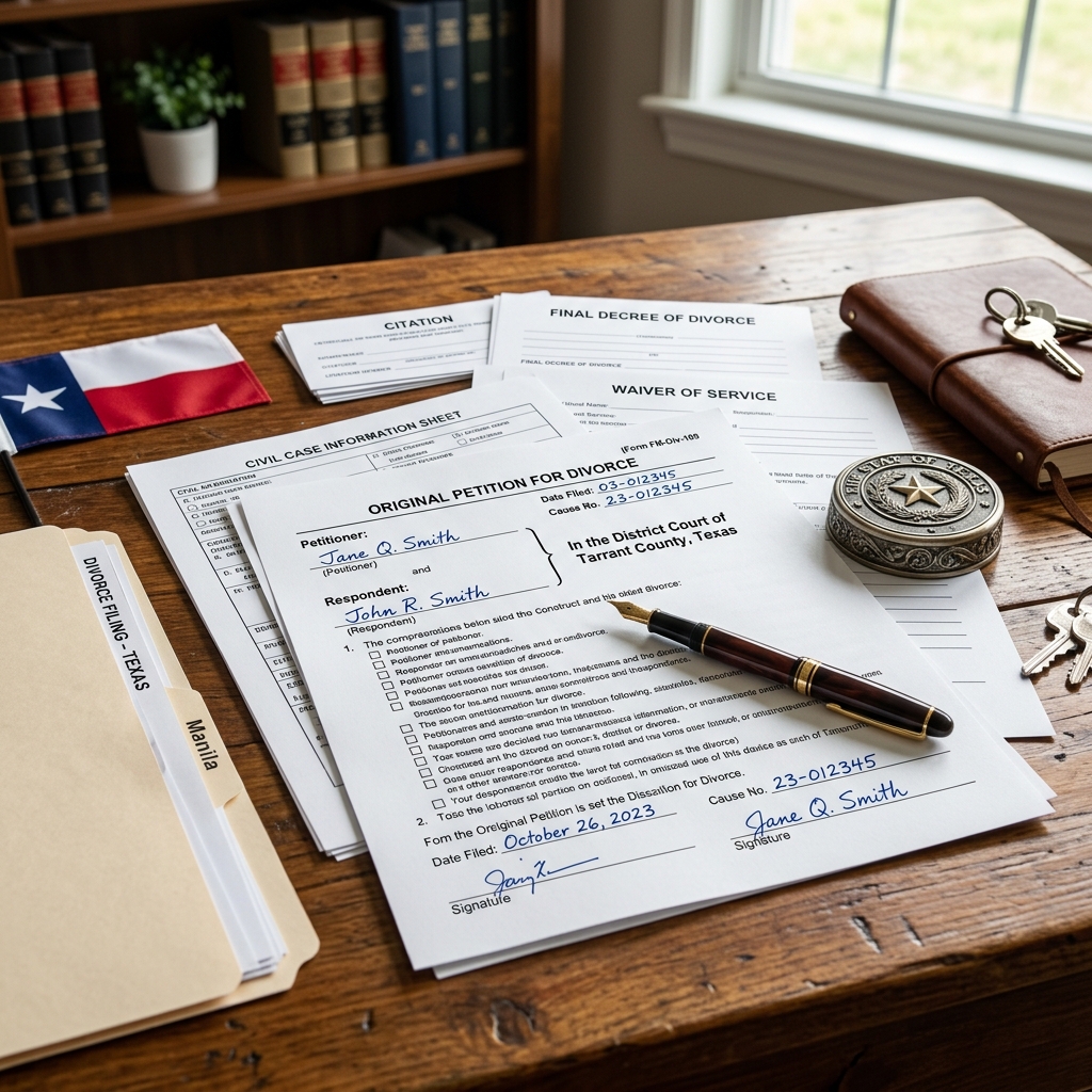 A practical guide to starting a Texas divorce, from residency rules to final paperwork.
