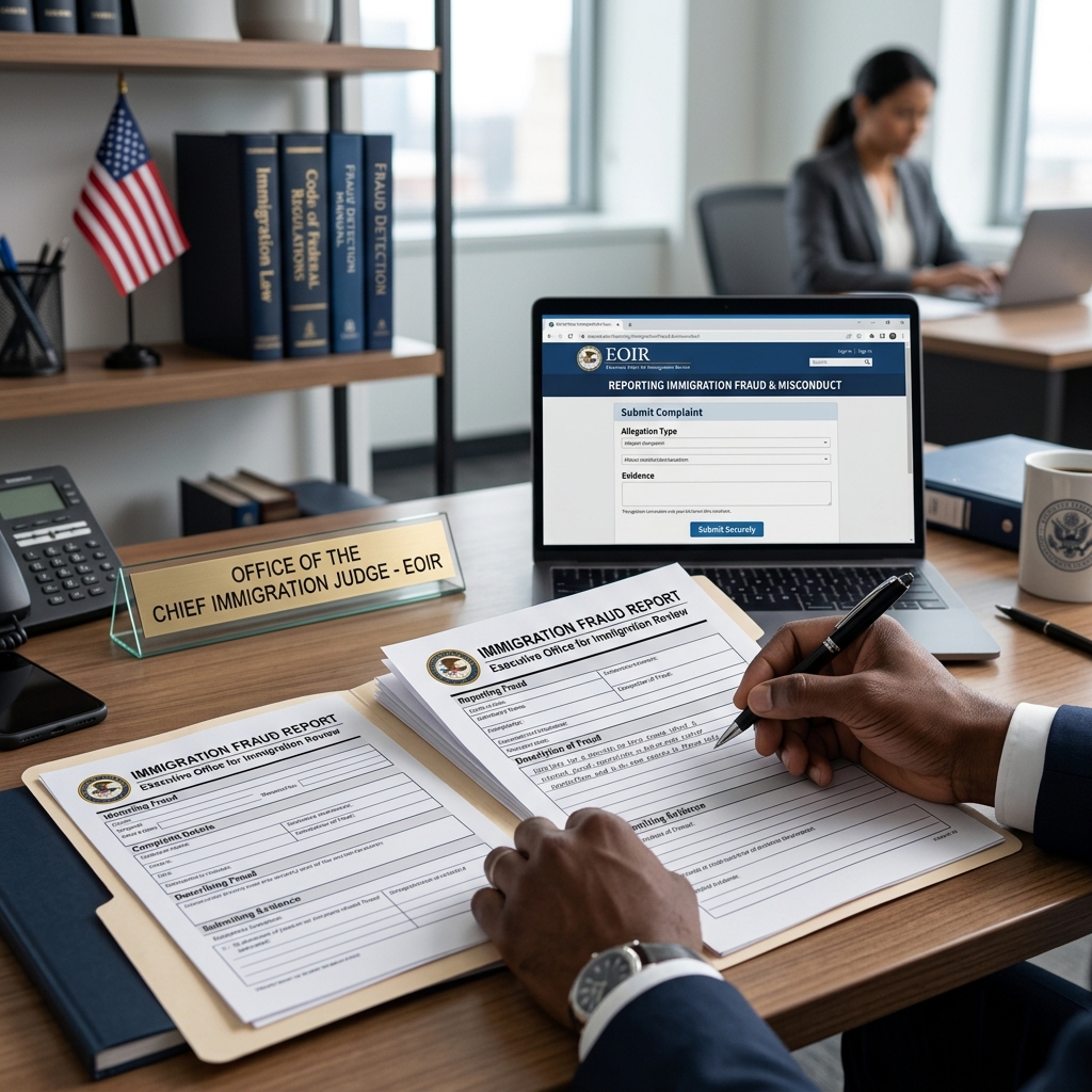 A practical guide to filing complaints with EOIR’s Fraud and Abuse Prevention Program and protecting yourself from immigration scams.