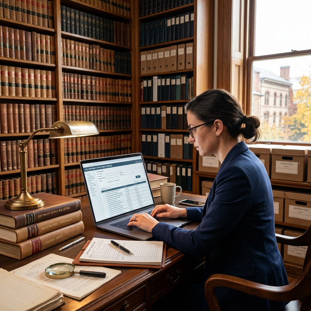 Learn how to research copyright ownership, renewal status, and public domain clues using official records.