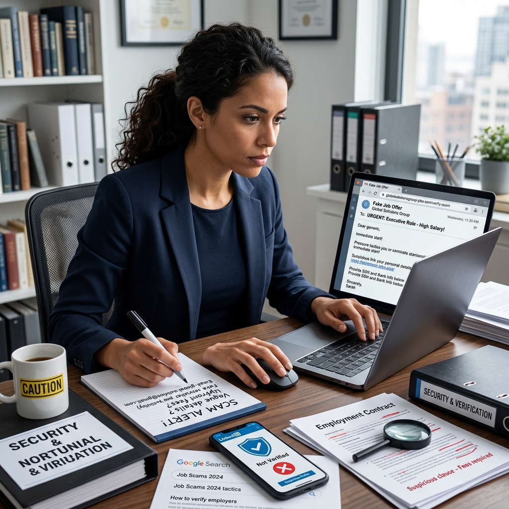 A practical legal-friendly guide to recognizing fake job offers, protecting your data, and reporting employment fraud.