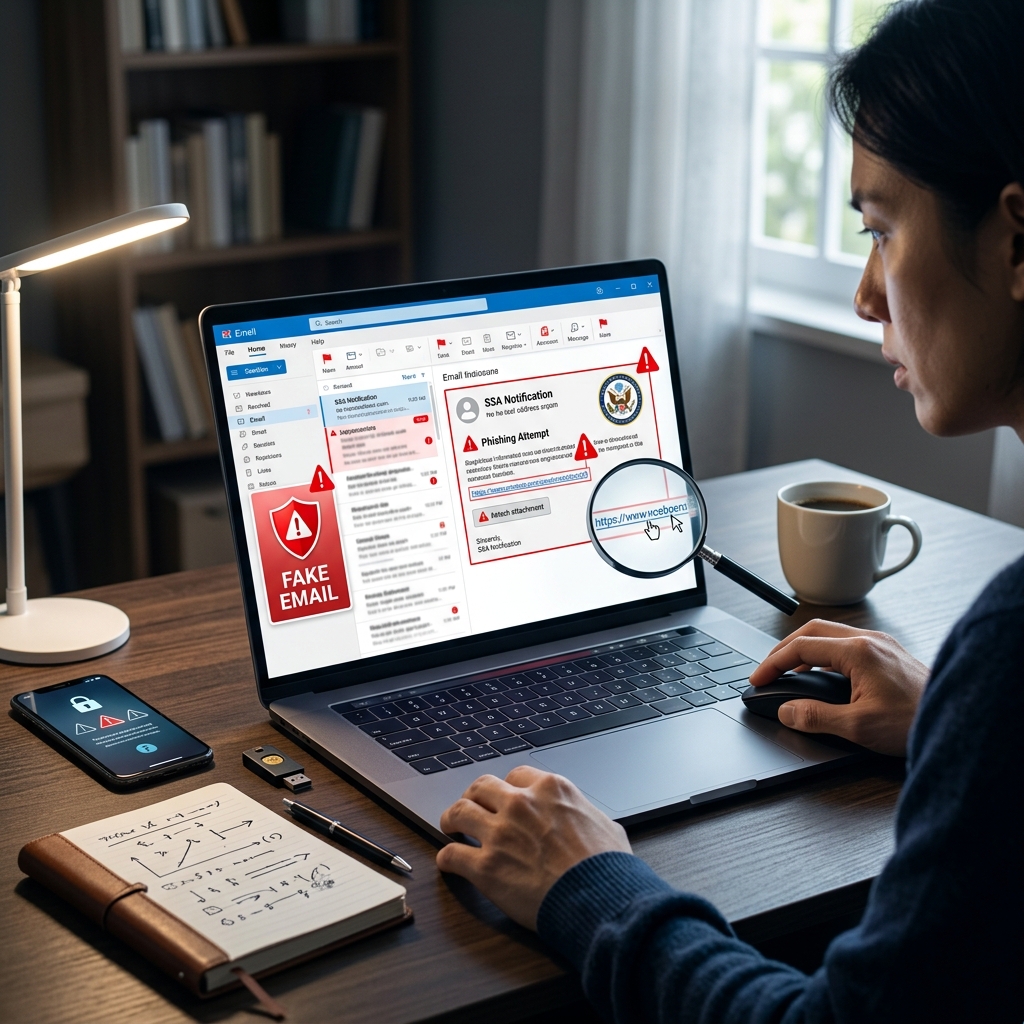 A practical guide to recognizing impostor Social Security emails and responding safely.