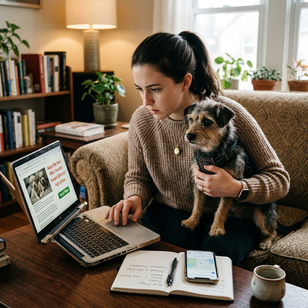 Learn the warning signs of fake pet listings and how to adopt safely online.