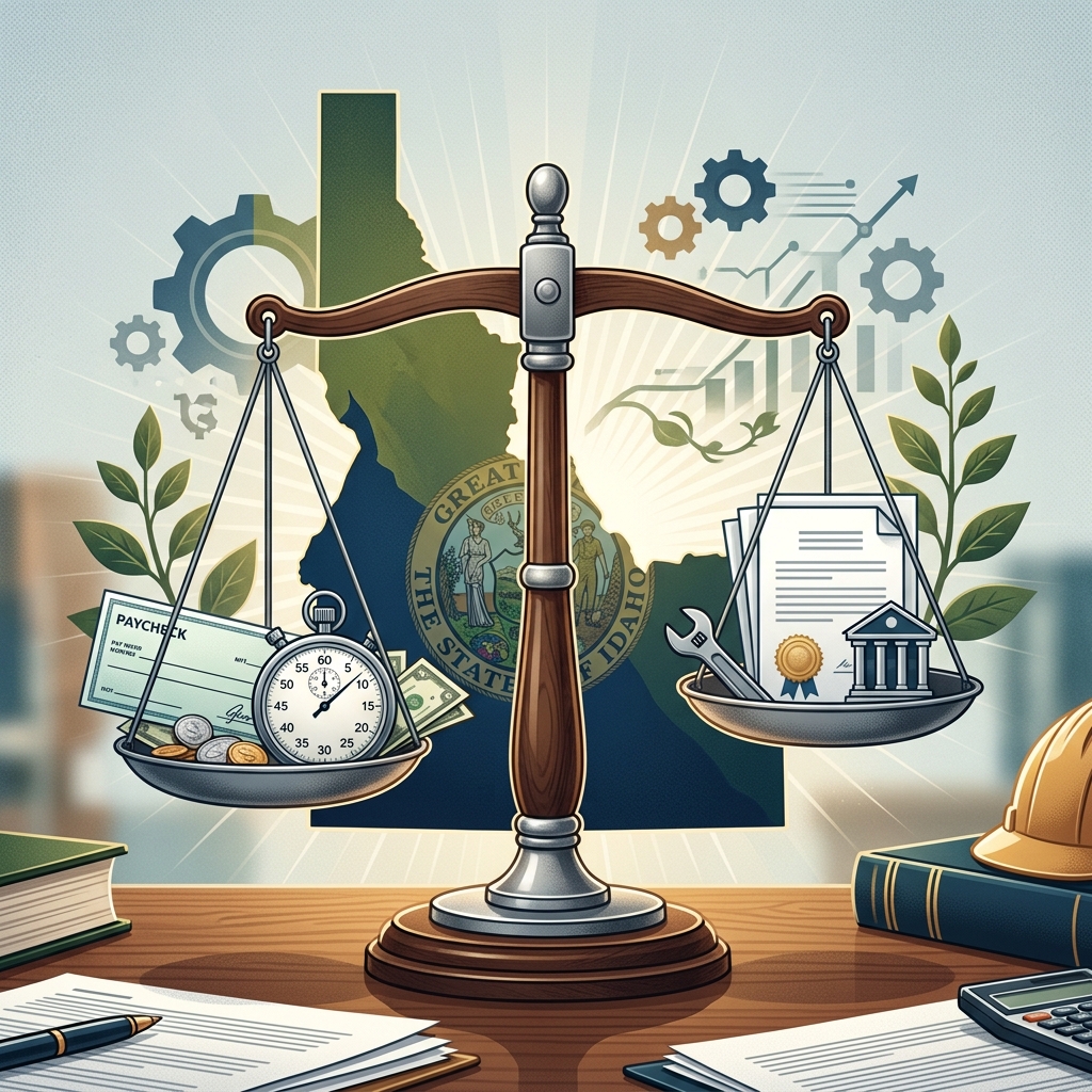 Understand minimum wage, overtime, child labor limits, pay frequency, and final paycheck rules under Idaho wage and hour law.