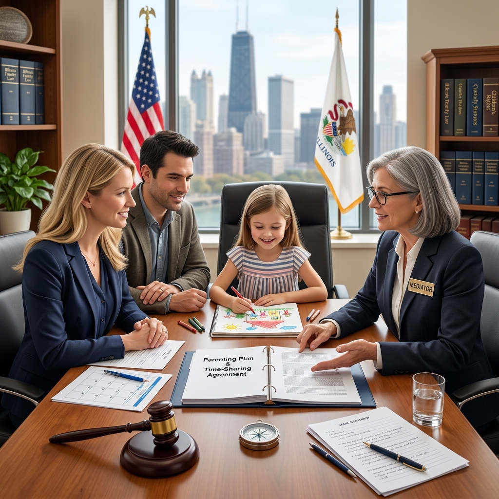 A practical guide to how Illinois courts decide parenting time and parental responsibilities.
