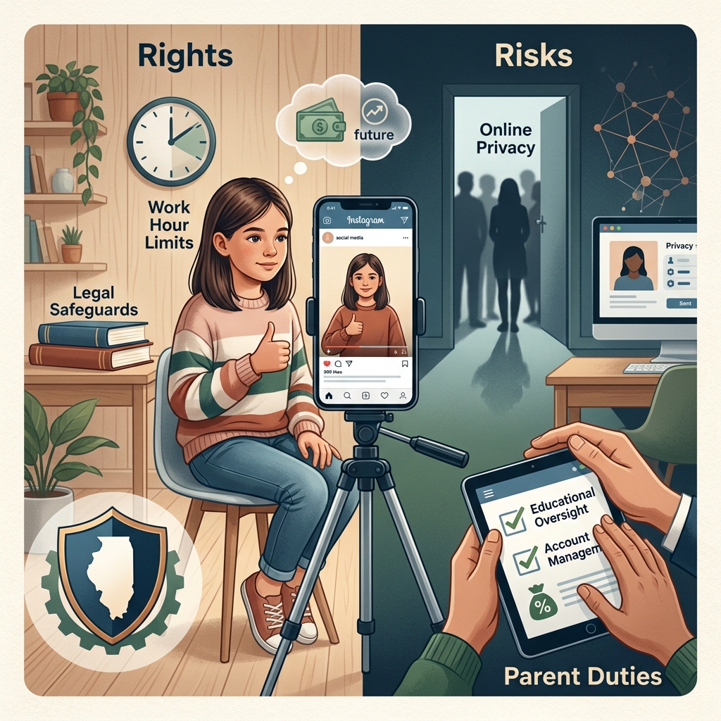 Illinois now lets child influencers claim a share of family content earnings and sue over unpaid or mishandled social‑media income.