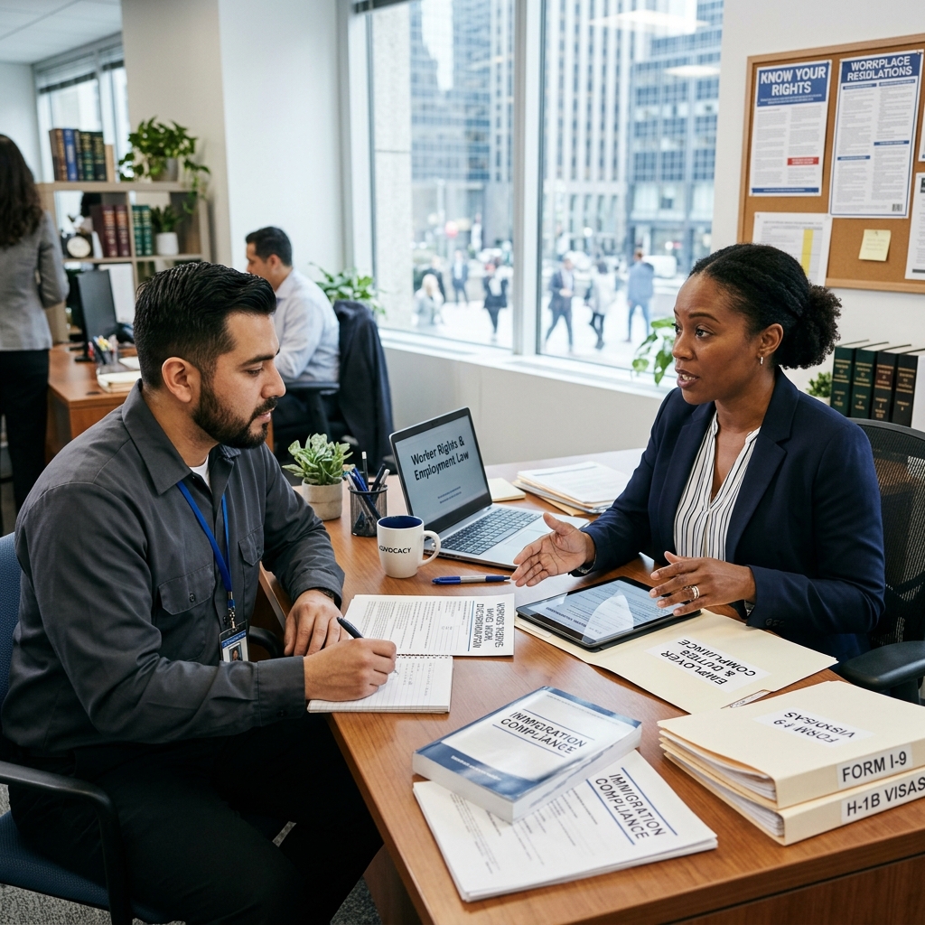A practical guide to how U.S. immigration rules intersect with workplace rights, hiring, verification, and protection from discrimination.