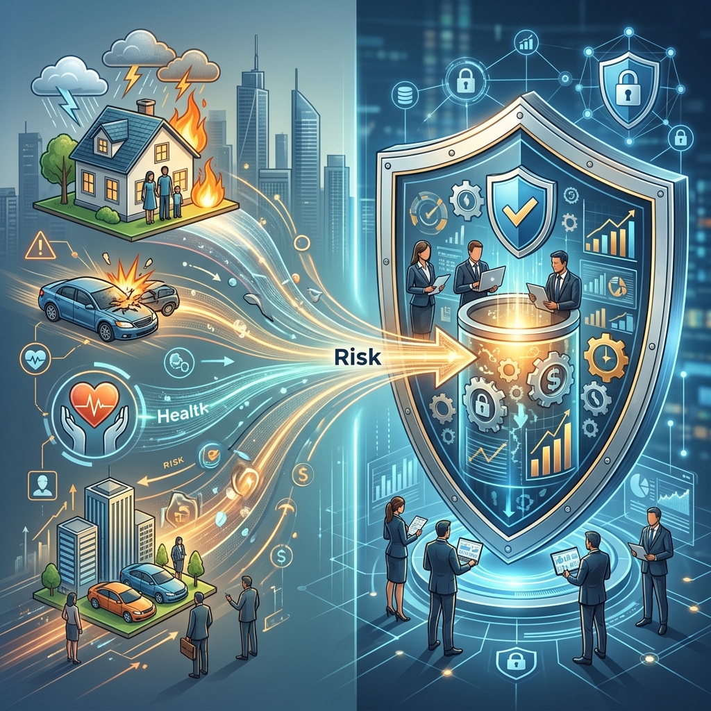 Explore how insurance contracts move financial risk away from individuals and businesses through risk transfer and pooling.
