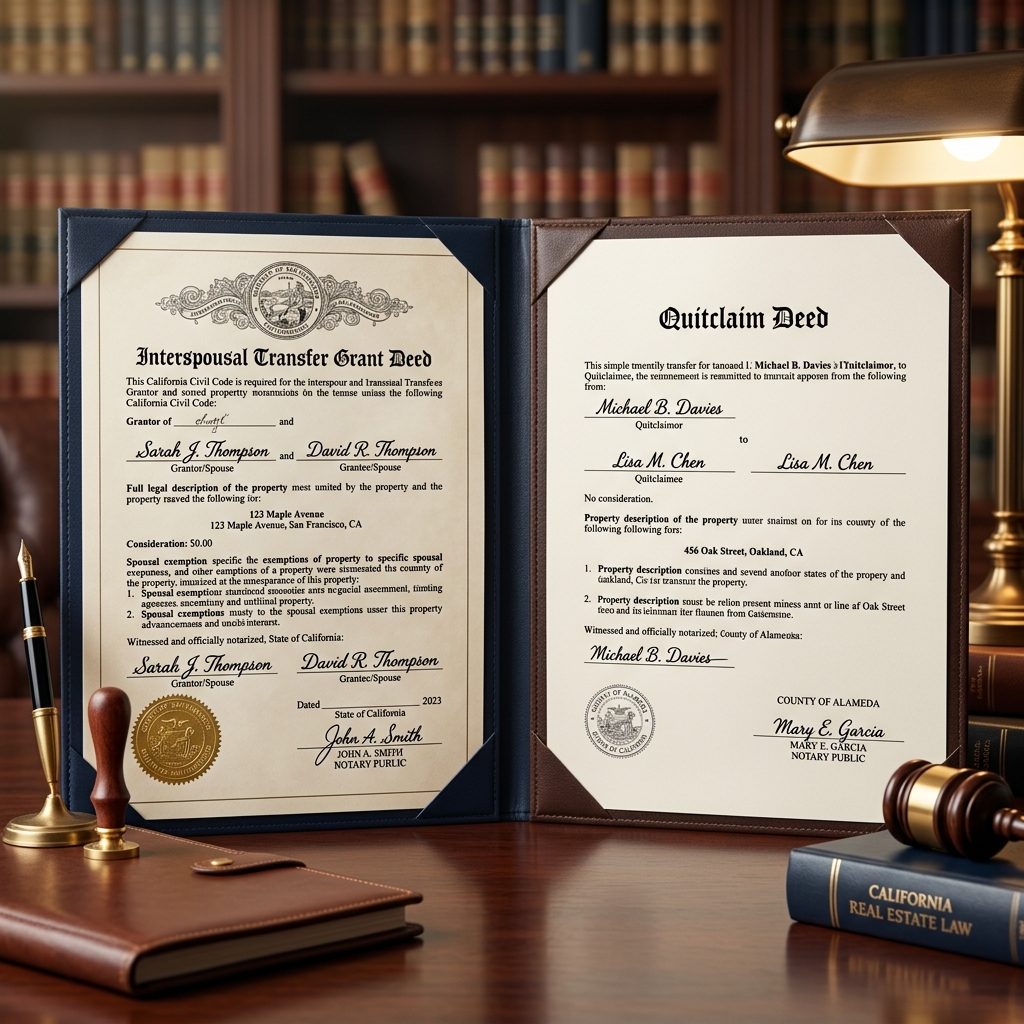 Understand how interspousal transfer grant deeds differ from quitclaim deeds, and how each affects ownership, taxes, and divorce-related property transfers.
