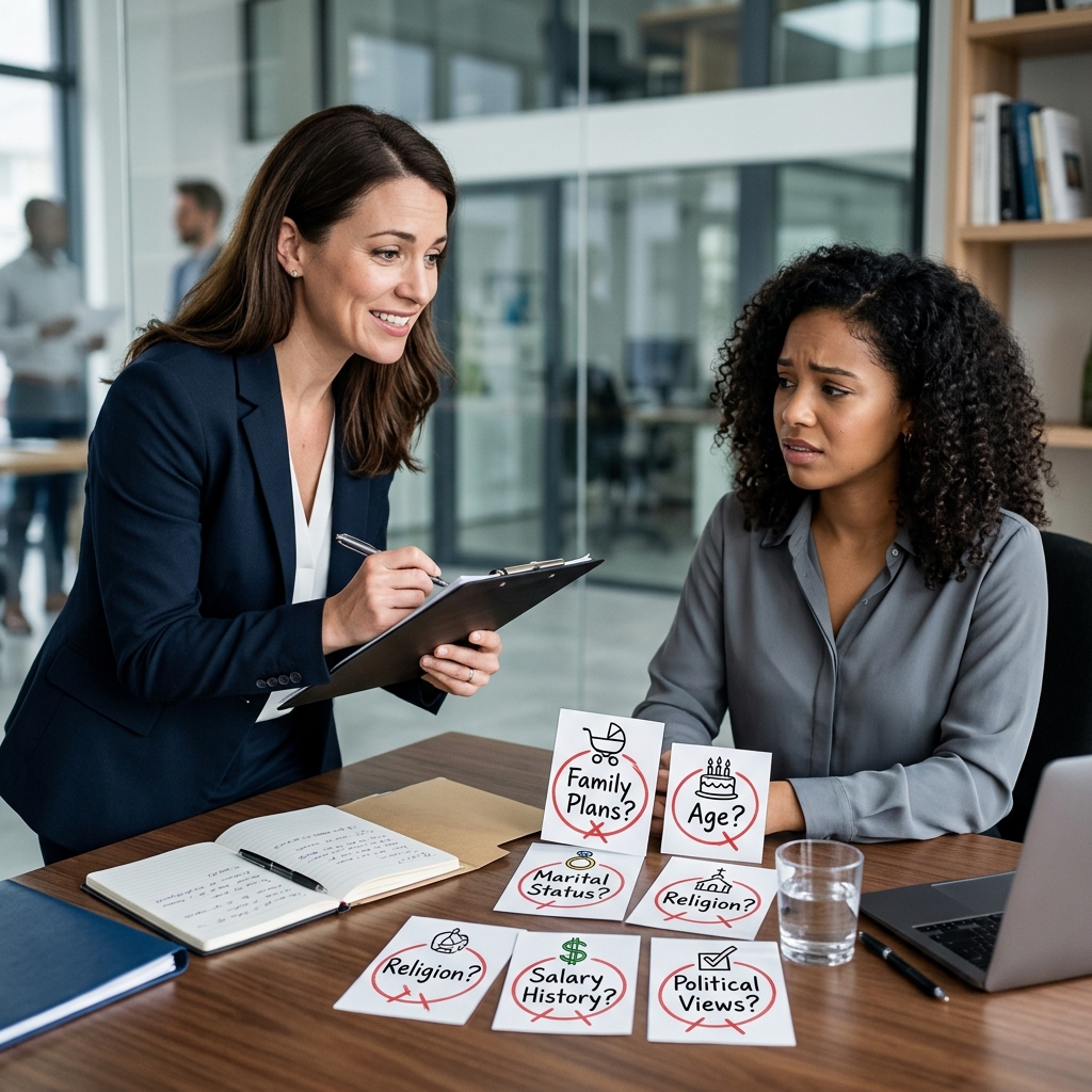 A practical guide to lawful interviewing that helps employers avoid bias, risk, and costly mistakes.