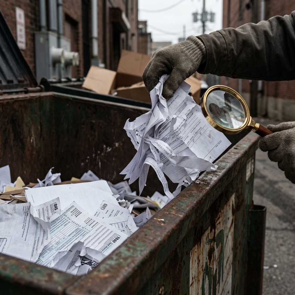 How careless handling of discarded tax records can expose ordinary taxpayers to identity theft and financial fraud.